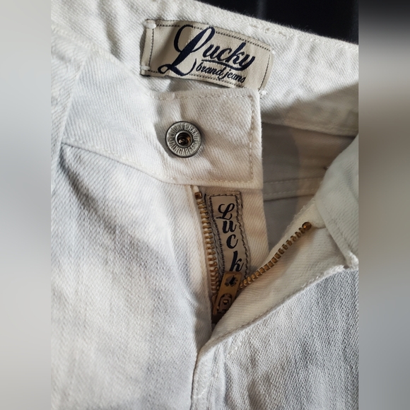 Lucky Brand Jeans 0/25 off white pattern EUC - Picture 3 of 8
